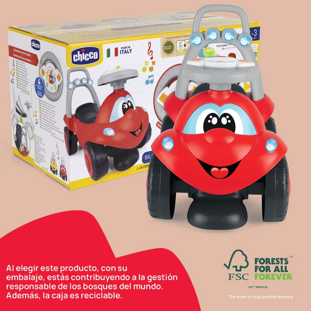 Correpasillos y andador Billy Walk&Ride 2 en 1 Chicco