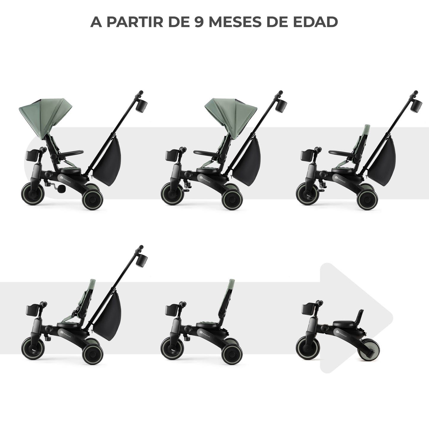Triciclo Evolutivo 5 en 1 Jazz2 de Kinderkraft