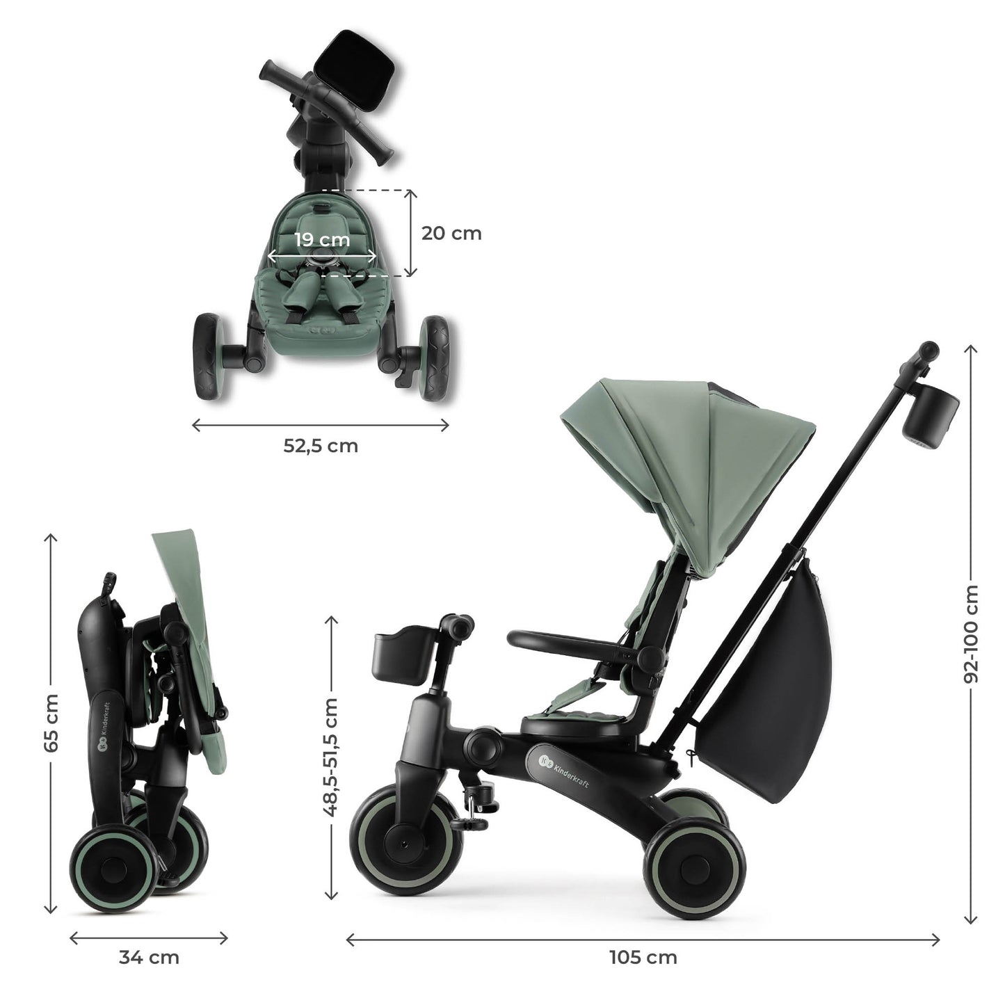 Triciclo Evolutivo 5 en 1 Jazz2 de Kinderkraft