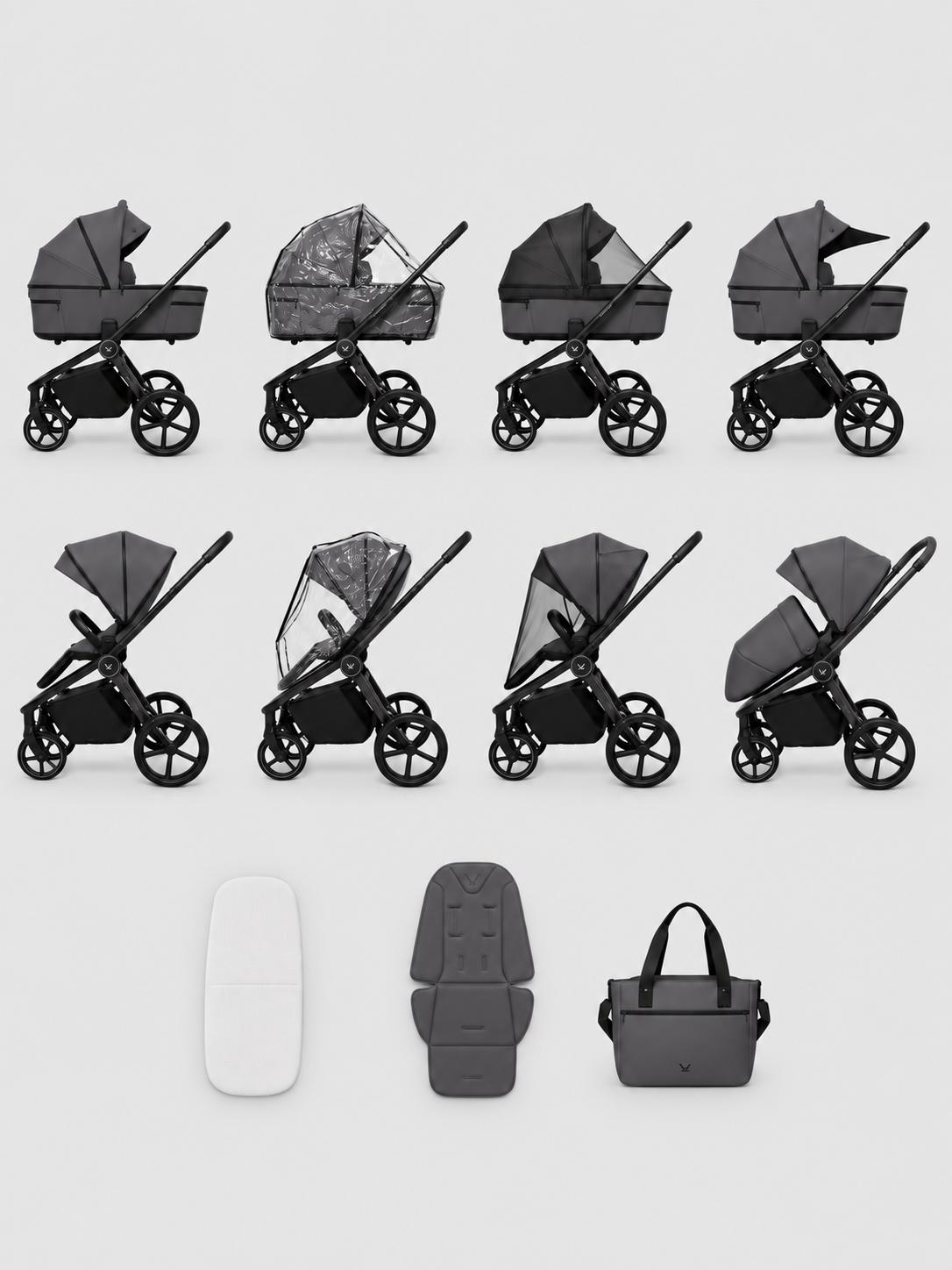 Coche Duo Fold Con Capazo Plegable Muuvo