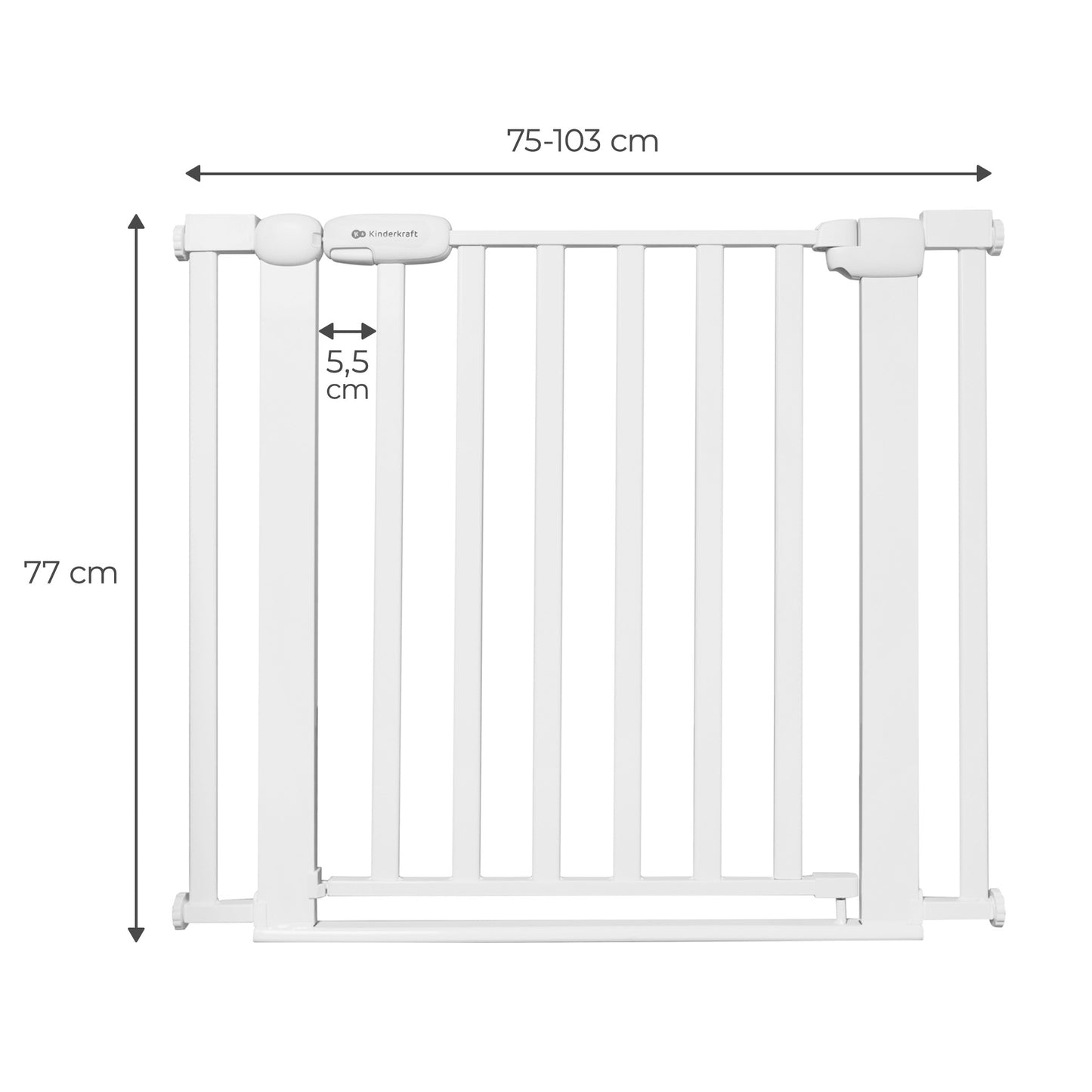 Kinderkraft -  Barrera de seguridad LOCK&GO extensible (75-103 cm)