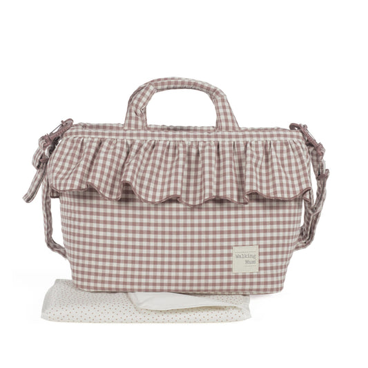 Bolso Cambiador Praliné Vichy Moka de Walking Mum