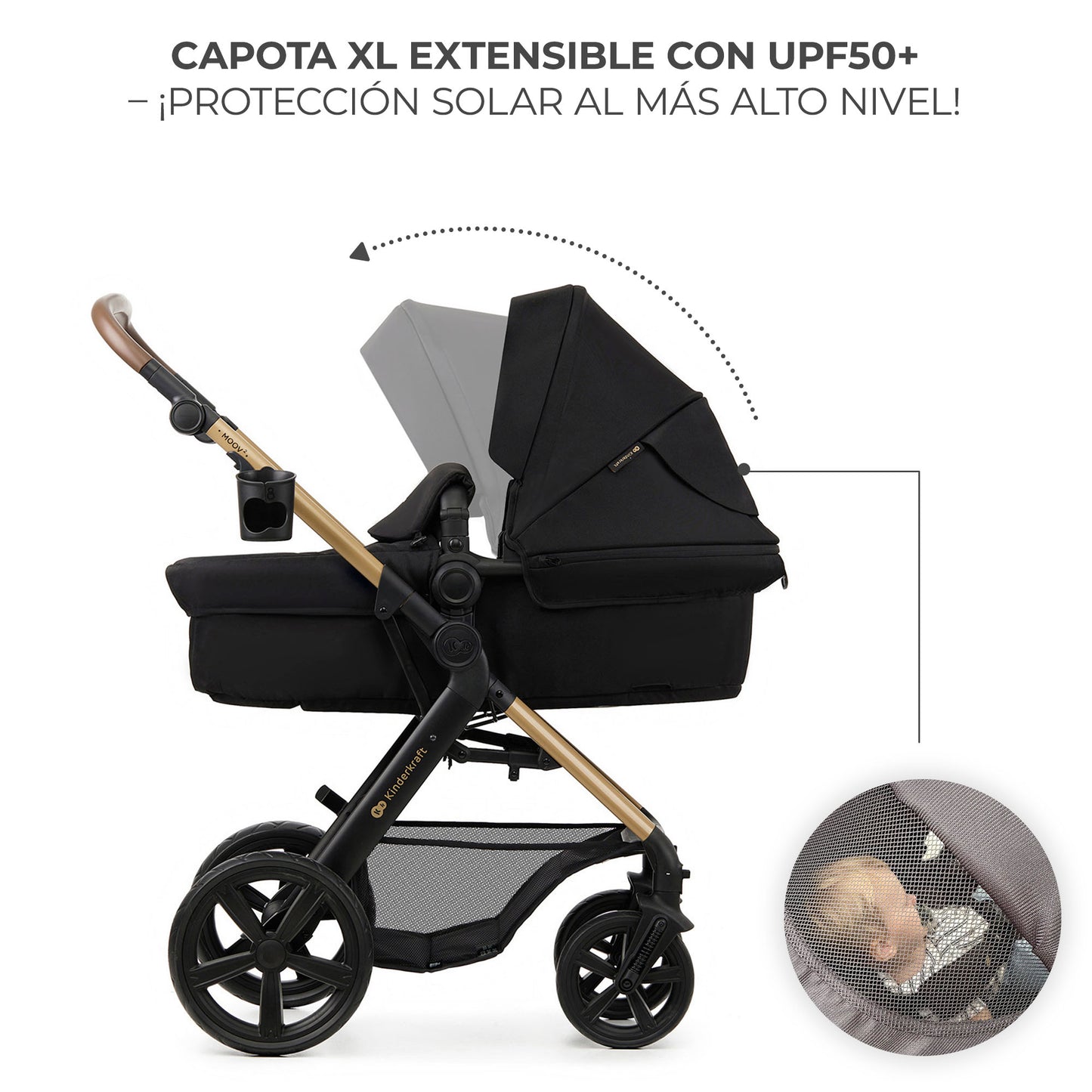 Cochecito Convertible 3 en 1 MOOV2 EVA Mink PRO I-Size de Kinderkraft