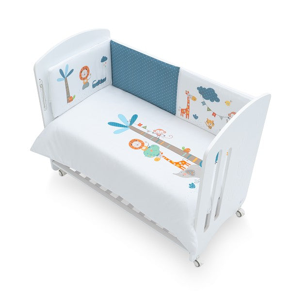 Funda Nórdica Cuna Desenfundable + Chichonera León Palmera de Interbaby