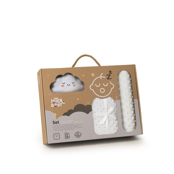 Set Manta Burbuja + Cojín Antivuelco + Lámpara Led Nube de Interbaby