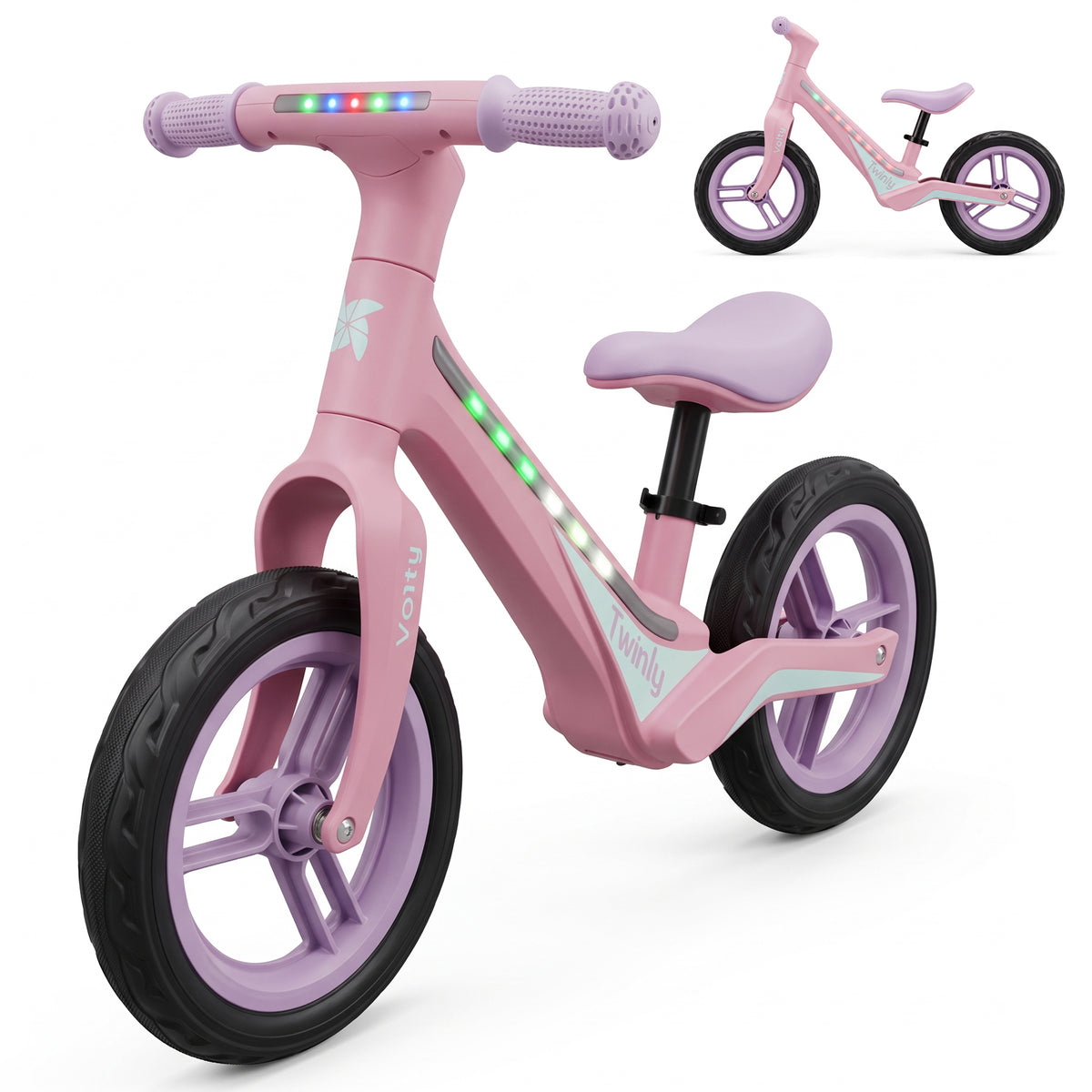 Bicicleta sin Pedales con Luces, 3-7 Años, Ligera, hasta 35kg VOLTY de Twinly