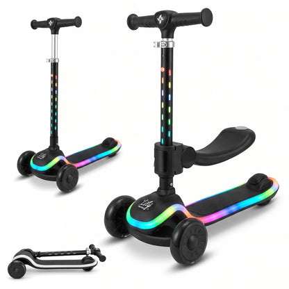 Patinete Infantil 2 en 1, con Asiento Abatible, Luces, Lily de Twinly