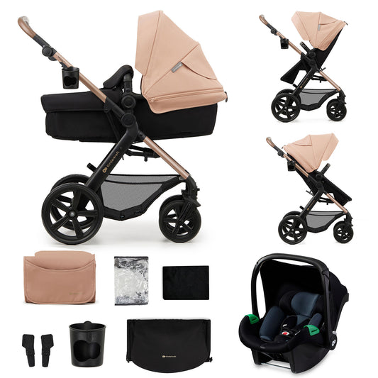 Kinderkraft - MOOV2 EVA Silla de Paseo 3 en 1 con Silla de auto Mink PRO I-Size