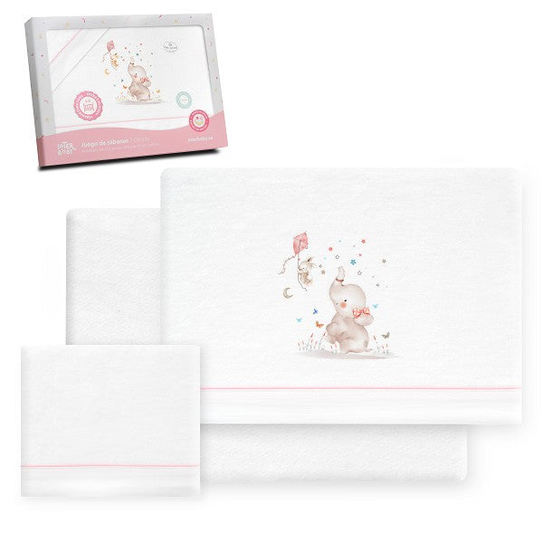 Tríptico Cuna Franela Elefante de Interbaby