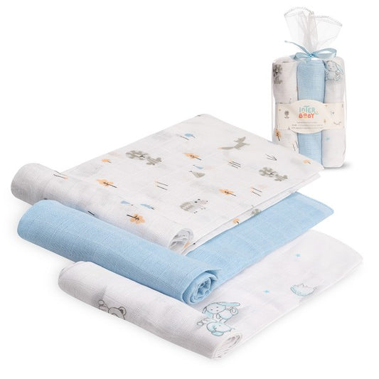 Pack 3 und Gasas Algodón Forest Jungla de Interbaby
