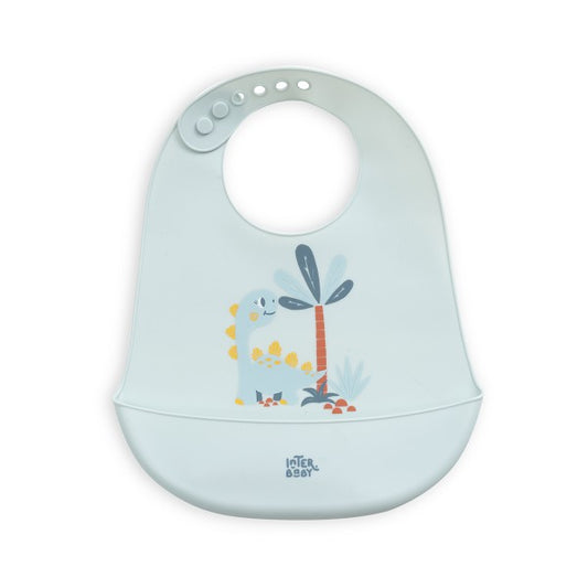 Babero Silicona Dino de Interbaby