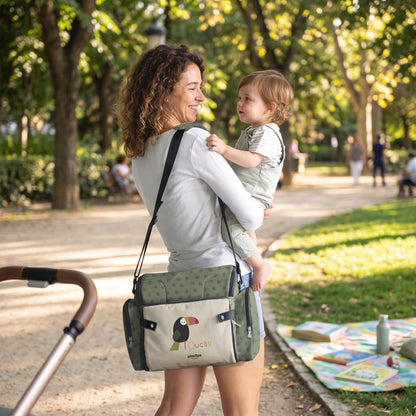 Cadeira alta portátil para bebês Olmitos 3 em 1: assento, mochila e tipoia 