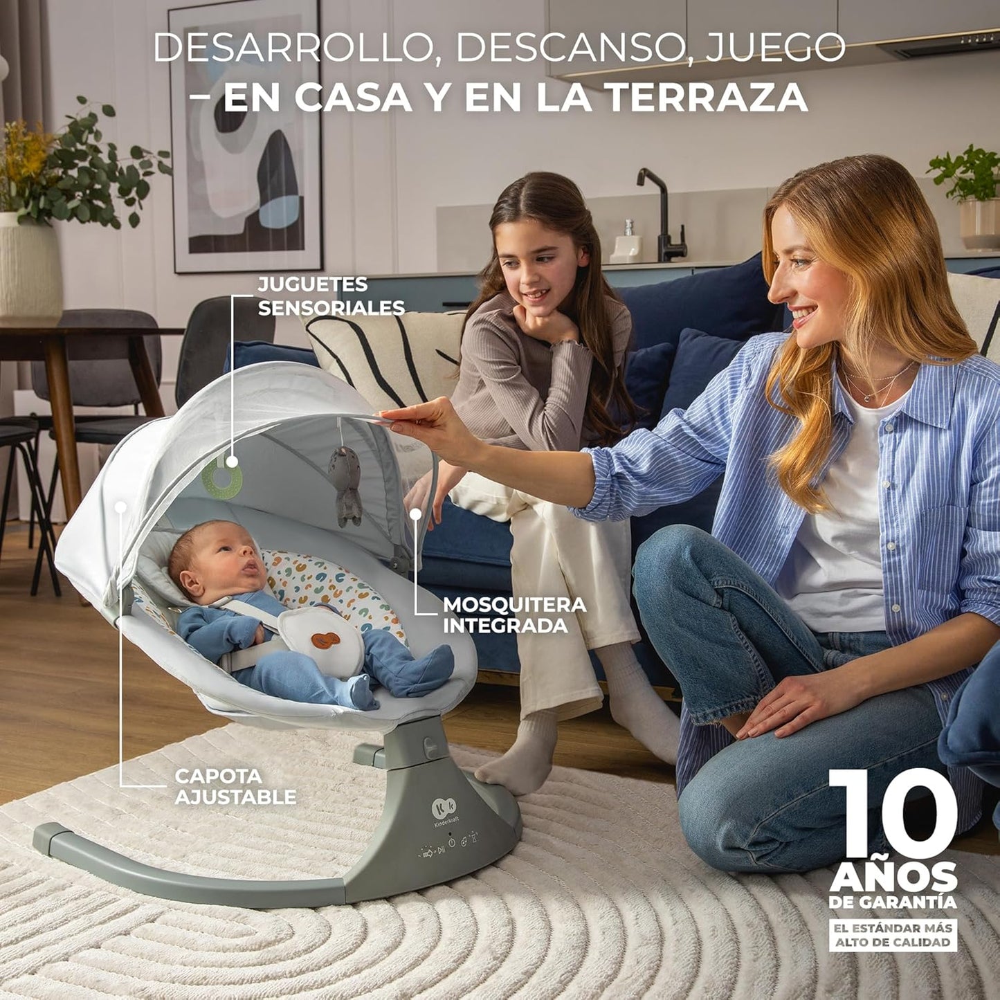 Kinderkraft - Hamaca Lumi 2 - Columpio eléctrico