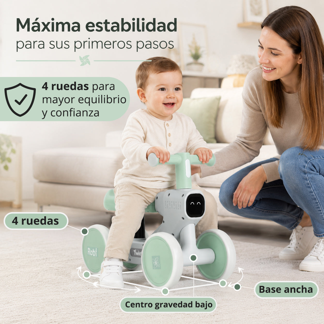 Correpasillos Robi Desde 1 Año con Luces y Música de Twinly