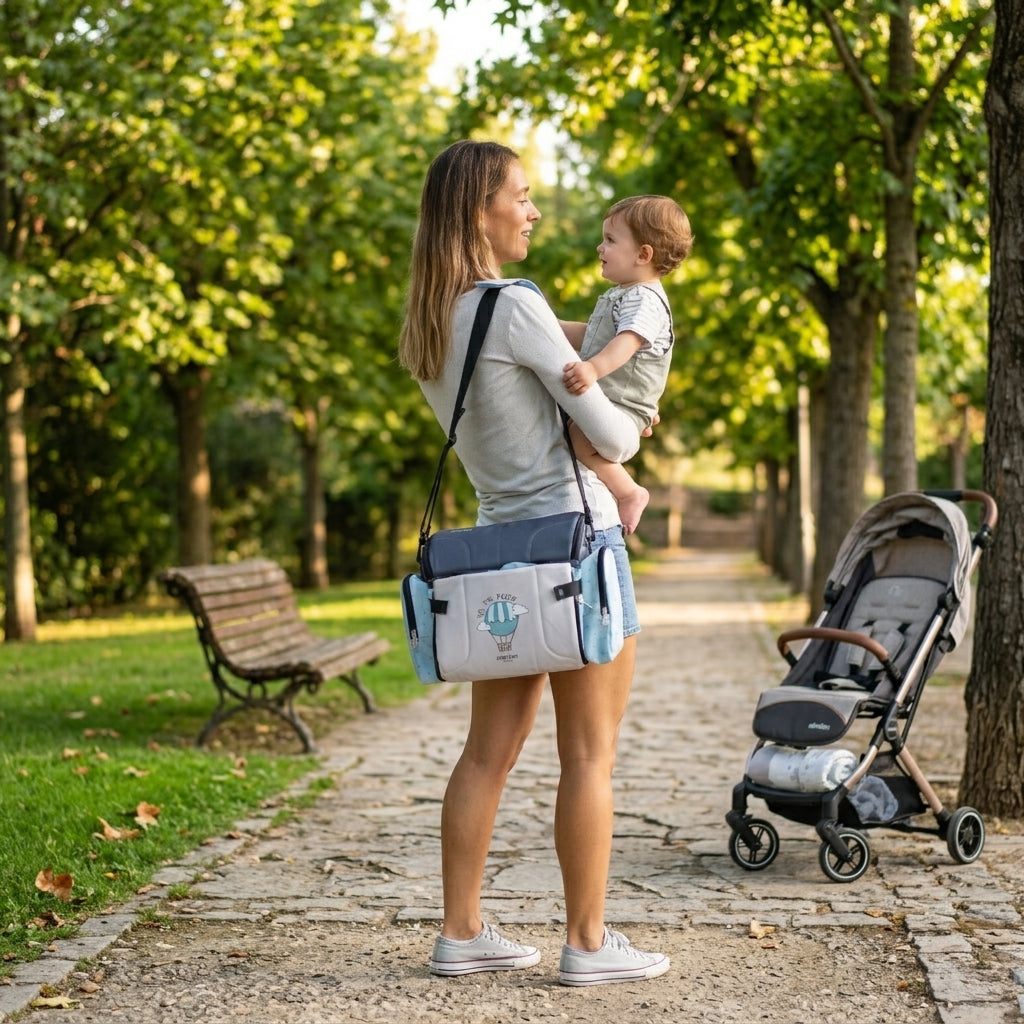 Cadeira alta portátil para bebês Olmitos 3 em 1: assento, mochila e tipoia 