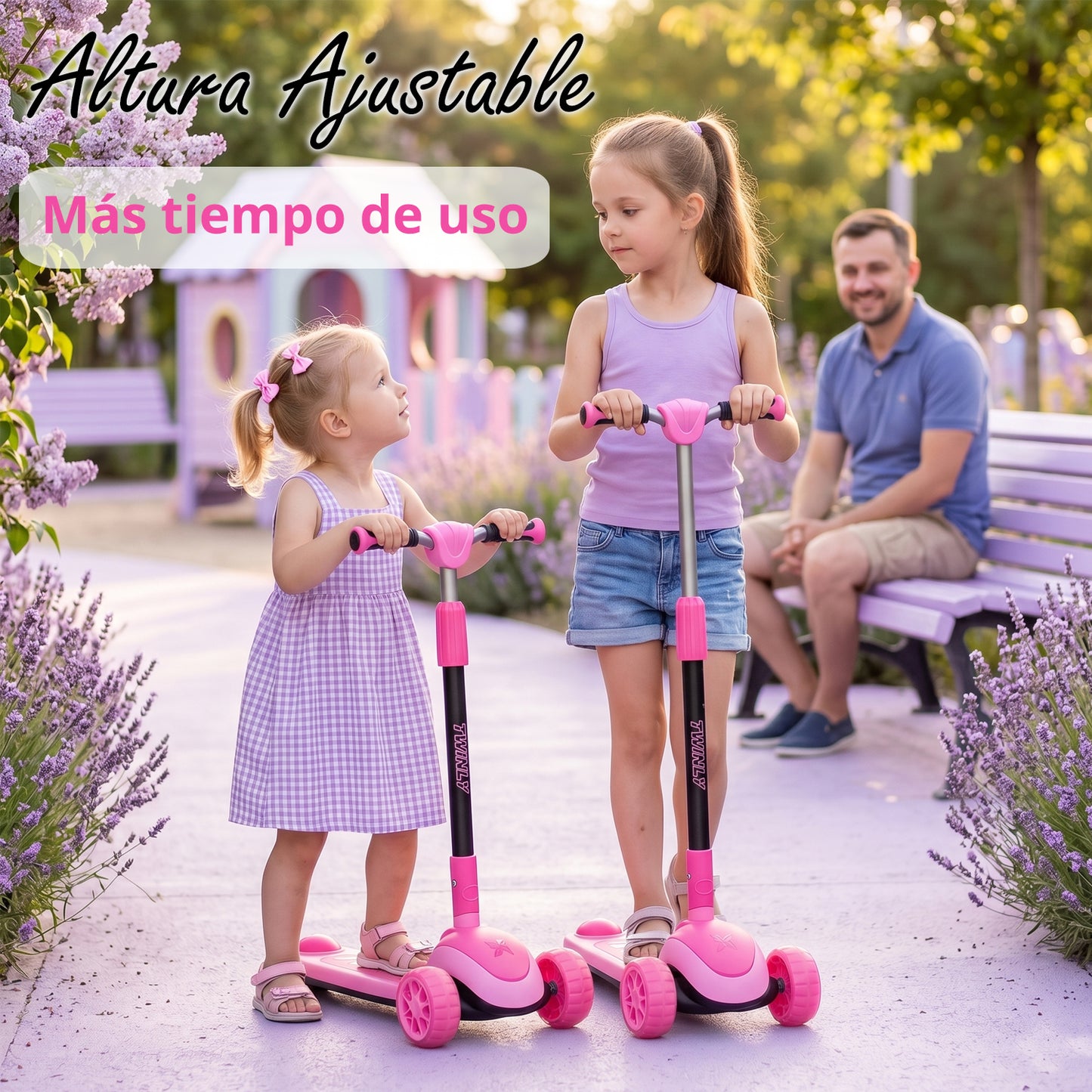 Patinete Infantil Scooter para Niños Desde 5 Años con Luces de Twinly