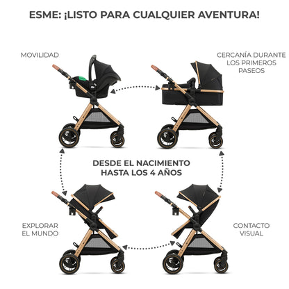 Kinderkraft ESME Silla de Coche 3 en 1 - Mink Pro I-size