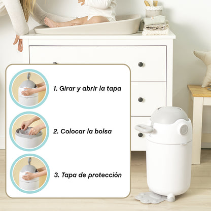 Cubo para Pañales con Sistema Antiolor NAPI de Olmitos