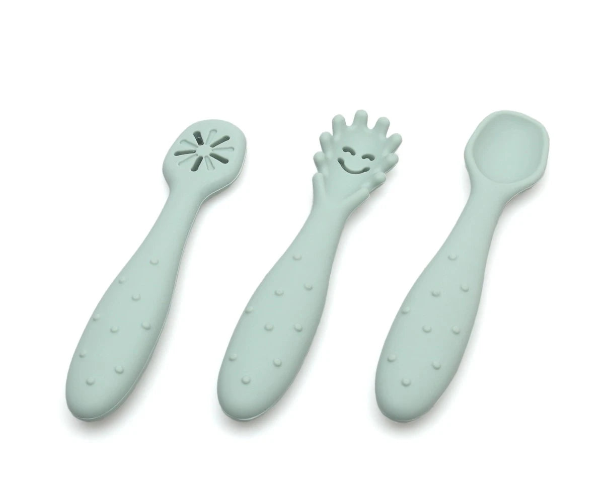 Conjunto de talheres de silicone para aprendizagem Kiokids