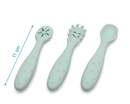 Conjunto de talheres de silicone para aprendizagem Kiokids