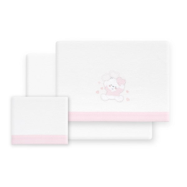 Triptico Coche Franela Oso Corazones Interbaby