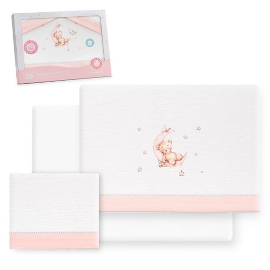 Tríptico Cuna Franela Oso Luna Estrellas de Interbaby