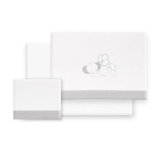 Sábanas Cuna Franela Oso Elefante Globos de Interbaby