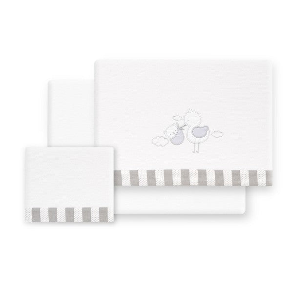 Tríptico Cuna Franela Cigueña Oso de Interbaby