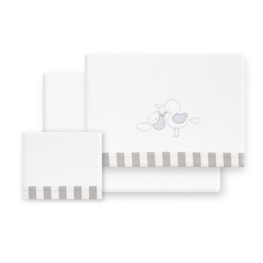 Tríptico Cuna Franela Cigueña Oso de Interbaby