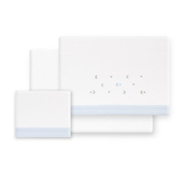 Sábanas Minicuna Franela Estrella Luna Multicolor de Interbaby