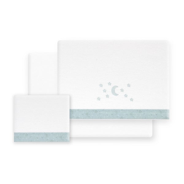 Sábanas Cuna Franela Luna Estrella de Don Algodon