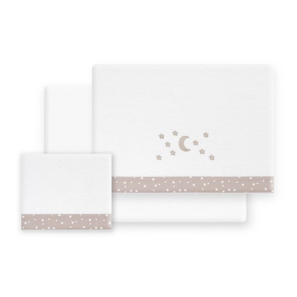Sábanas Cuna Franela Luna Estrella de Don Algodon