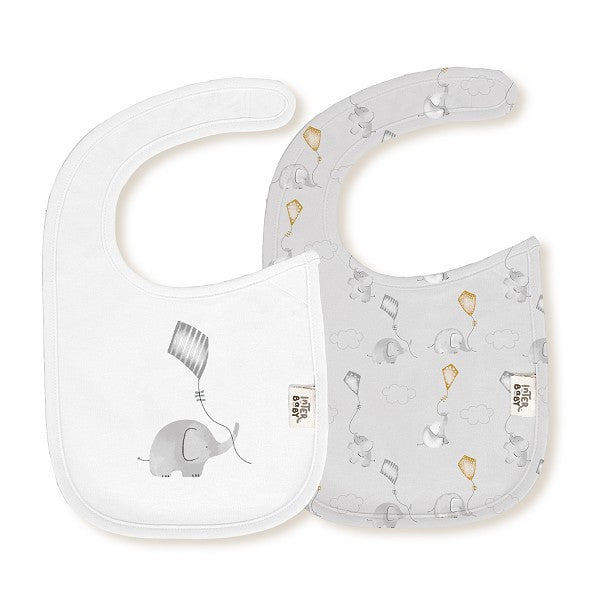 Pack 2 Baberos Velcro Elefante Cometa de Interbaby