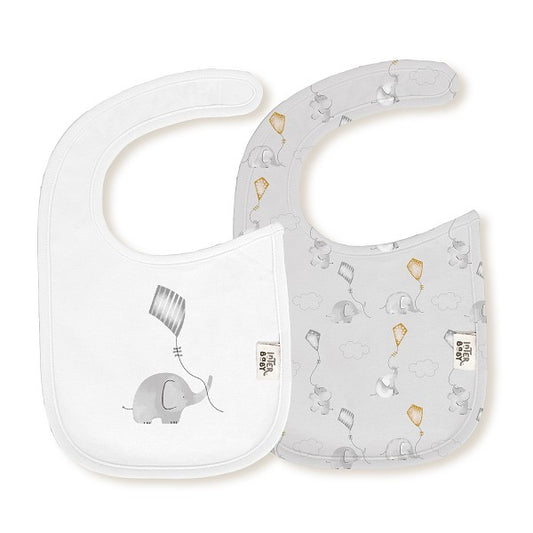 Pack 2 Baberos Velcro Elefante Cometa de Interbaby