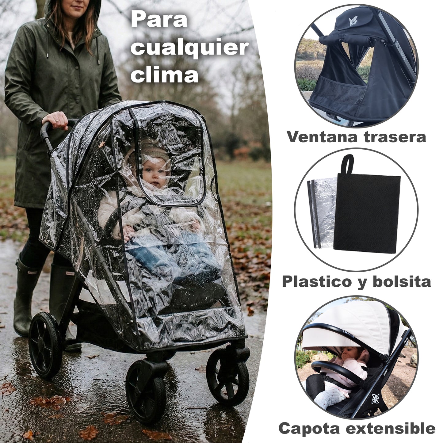 Silla de paseo Bebé Capota XXL Plegable 22Kg Spacely de Twinly