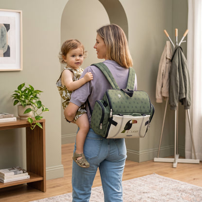 Cadeira alta portátil para bebês Olmitos 3 em 1: assento, mochila e tipoia 