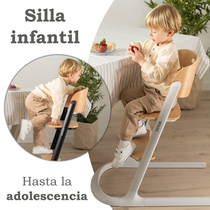 Trona evolutiva de madera 2 en 1 DINNA Silla infantil Evolutiva de Olmitos