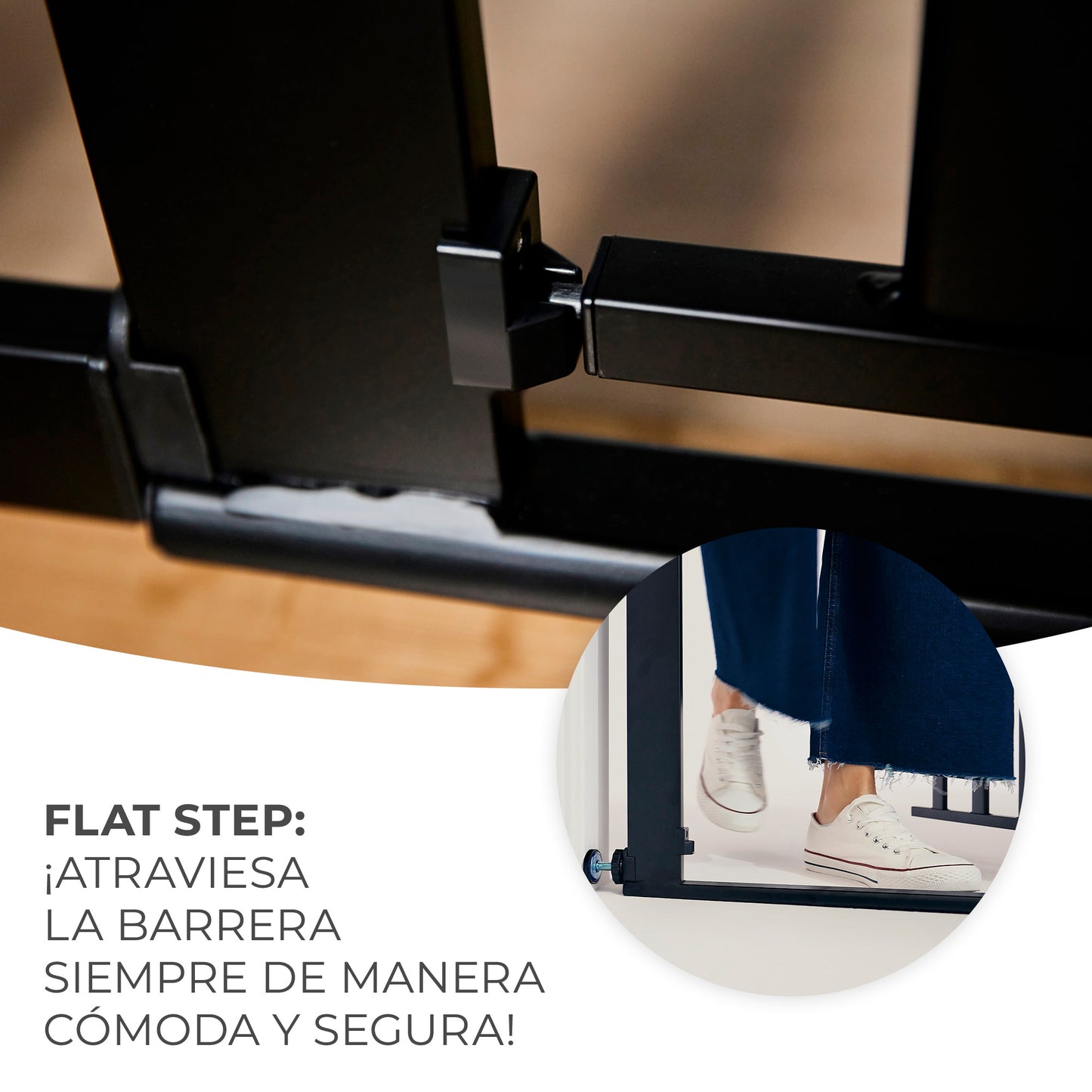 Kinderkraft -  Barrera de seguridad LOCK&GO extensible (75-103 cm)