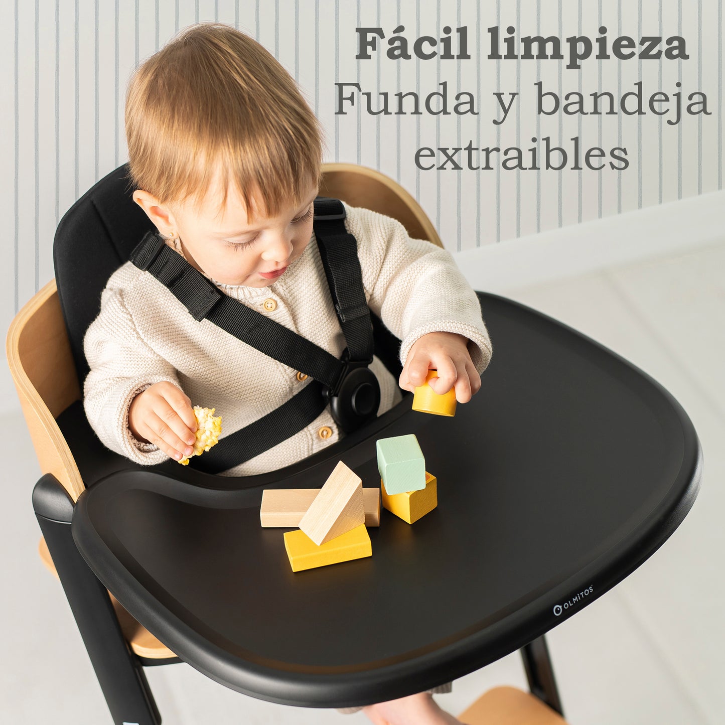 Trona evolutiva de madera 2 en 1 DINNA Silla infantil Evolutiva de Olmitos