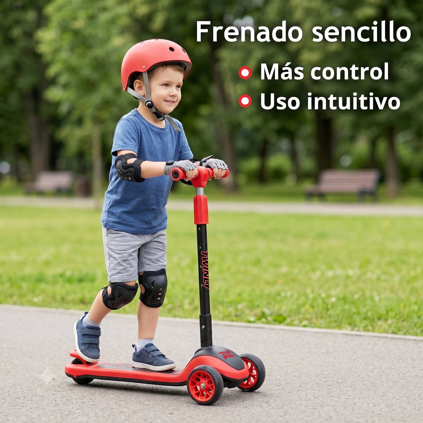 Patinete Infantil Scooter para Niños Desde 5 Años con Luces de Twinly