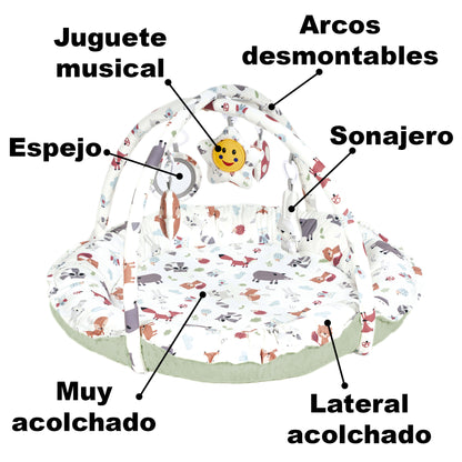 Gimnasio para bebés Multifuncional y Evolutivo con Arcos de juguetes LION de Olmitos