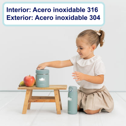 Olmitos - Termo Bebé Set con Termo Papillero 550ml y Termo para Líquidos 480ml