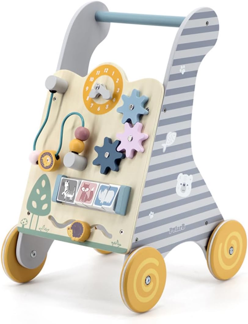 Andador bebe primeros pasos correpasillos de madera Montessori multifunción de Polar B