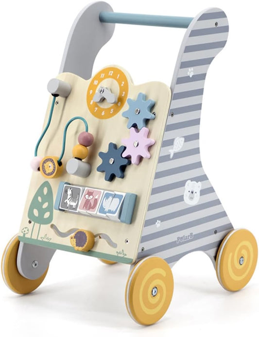 Andador bebe primeros pasos correpasillos de madera Montessori multifunción de Polar B