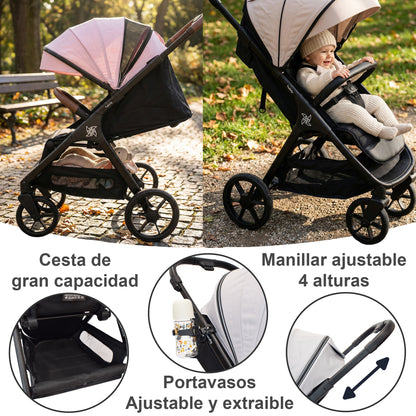 Silla de paseo Bebé Capota XXL Plegable 22Kg Spacely de Twinly