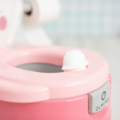 Olmitos Orinal bebe entrenamiento infantil Aprendo a ir al baño multifunción 2 en 1 reductor WC portatil 18+meses con portarrollos y vaso interior Potty