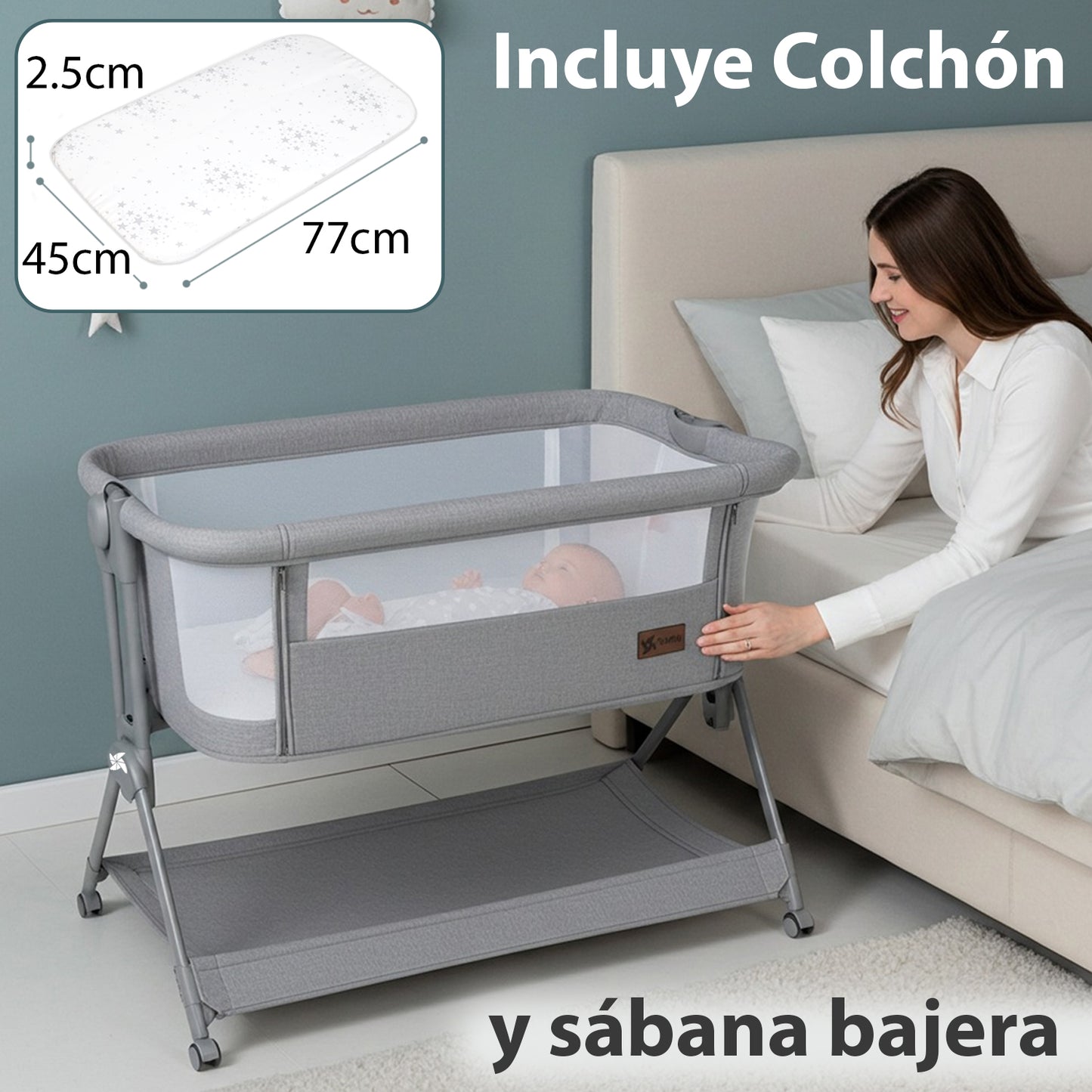 Minicuna Colecho Plegable Comfortly de Twinly