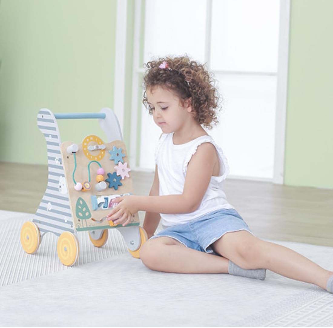 Andador bebe primeros pasos correpasillos de madera Montessori multifunción de Polar B