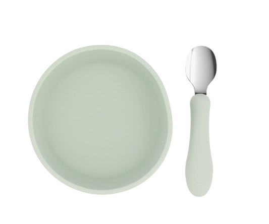 Bol Silicona + Cuchara Acero de Tutete