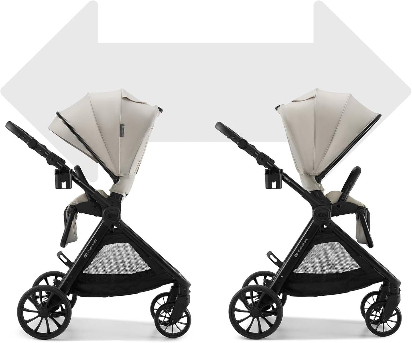 Carrito Bebé 3 en 1 hasta 22 kg VESTO 2, Portabebés MINK PRO de Kinderkaft